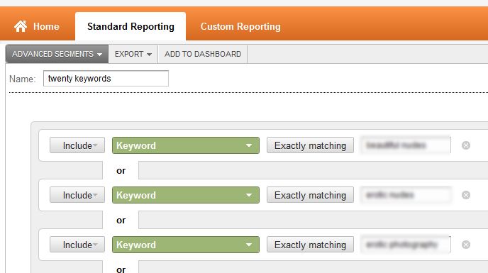 Advanced segments in google analytics