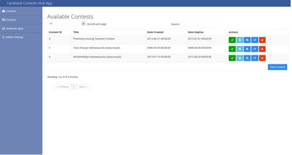Facebook contest app