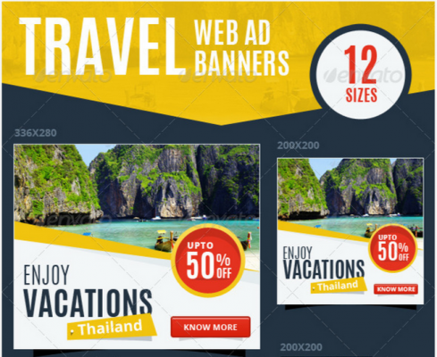 travel ad banners